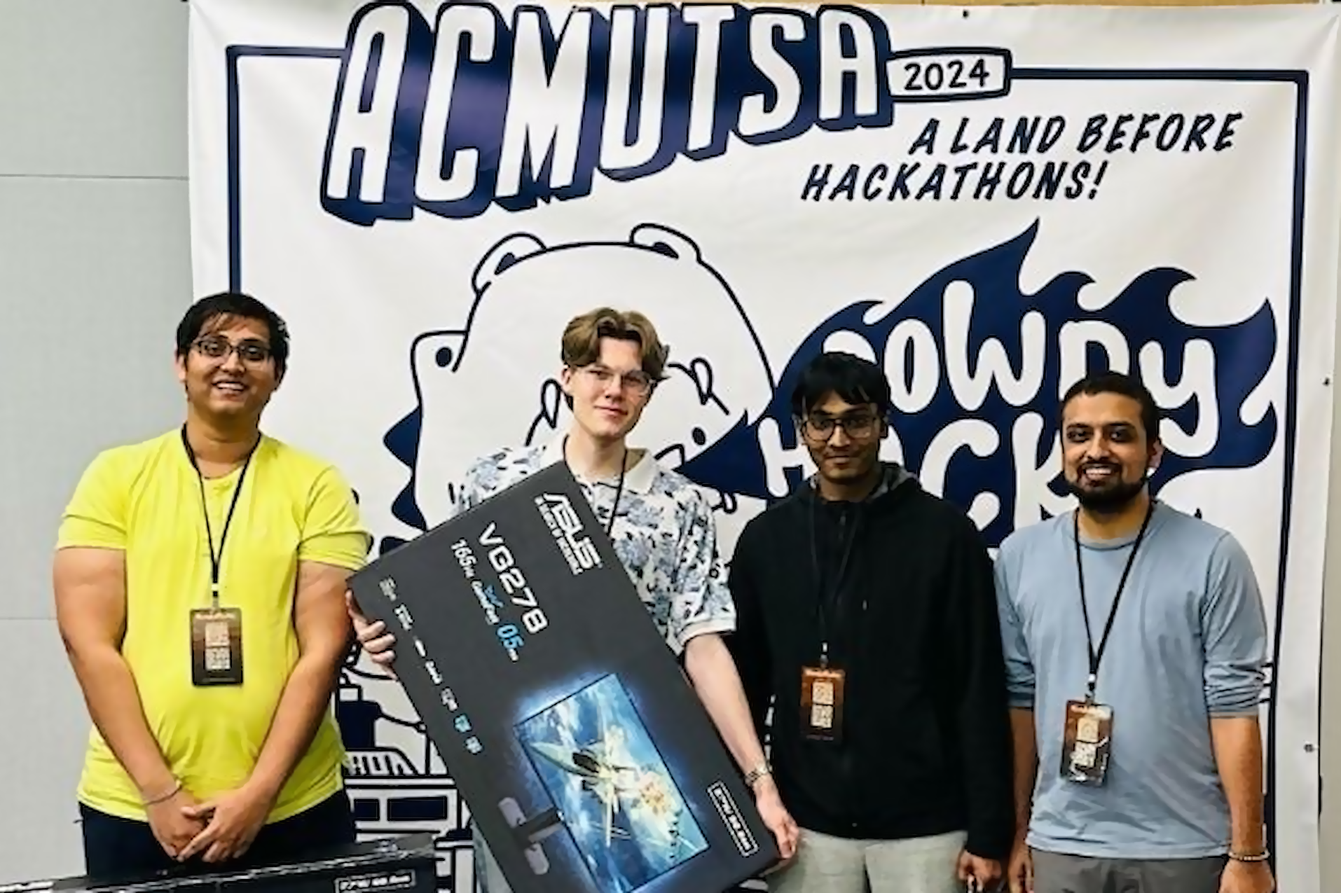 My team and me winning second place at Rowdyhacks IX. February 2024.